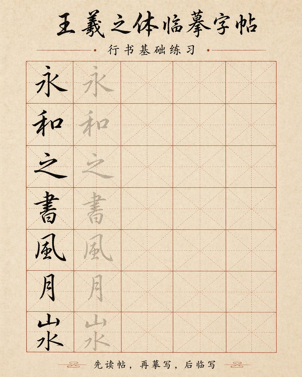 Calligraphy Copybook Sheet