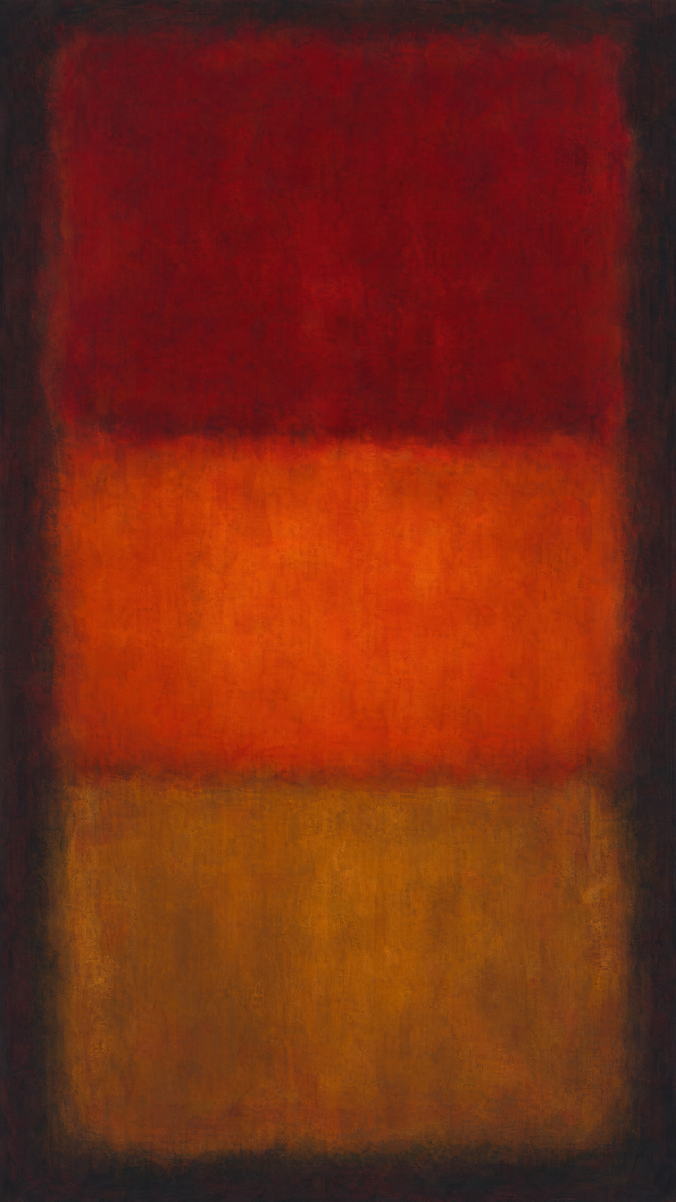 Color Field Abstract: Crimson and Ochre