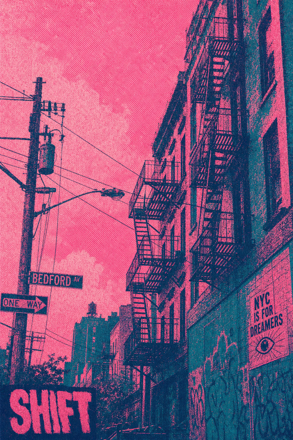 Risograph Print: City Shadows