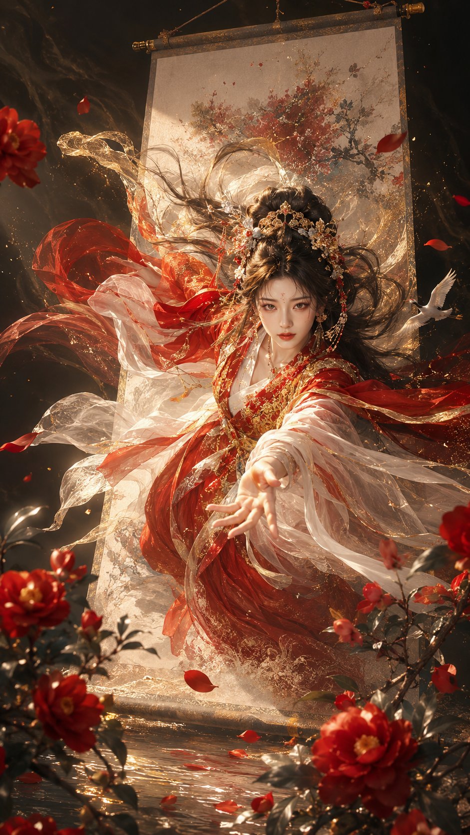 画中美人破卷而出东方奇幻海报 2
