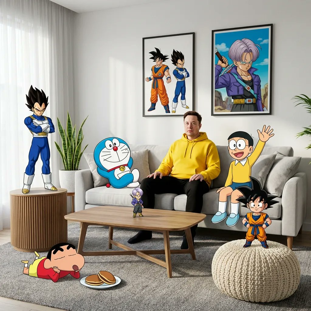 打破次元壁:现实与动漫角色的梦幻客厅