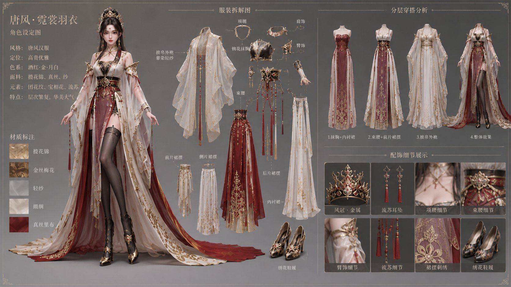 中国古风 3D 女性角色设计图 2