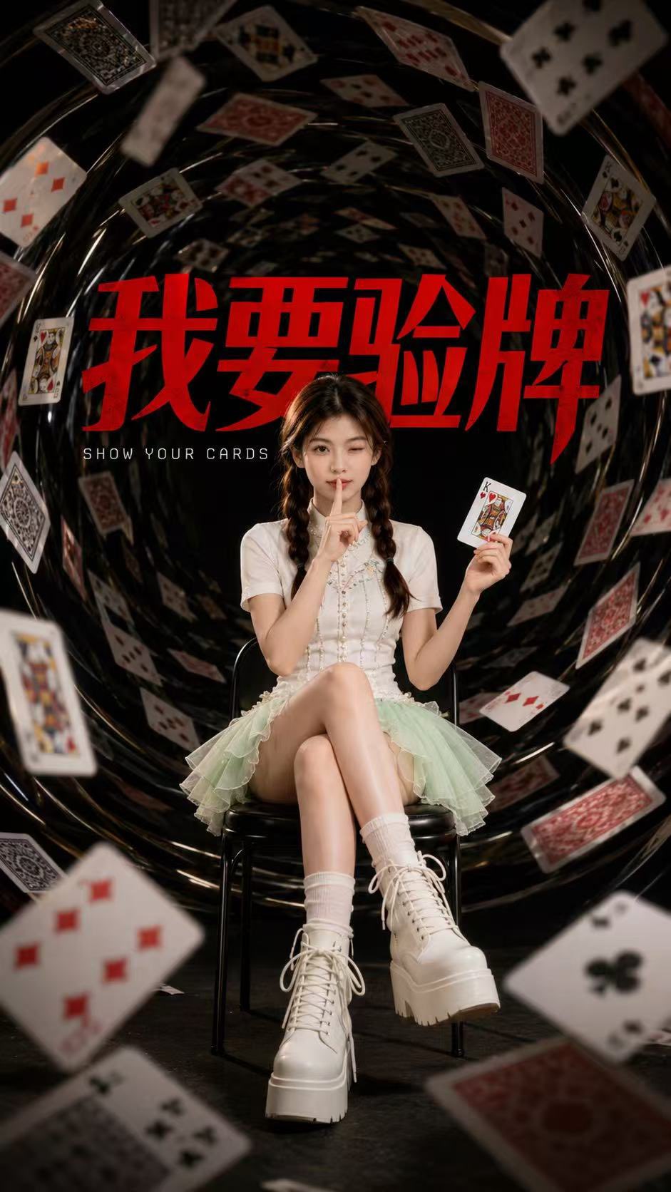 纸牌风暴时尚人像海报提示词 2