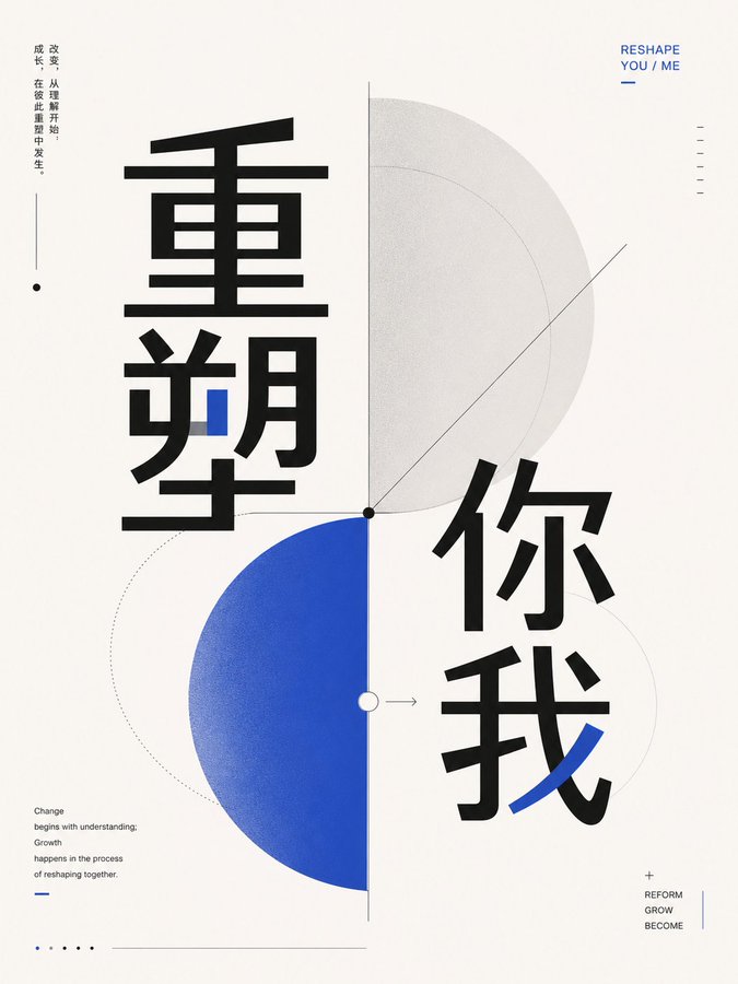 创作现代几何字体概念海报 2