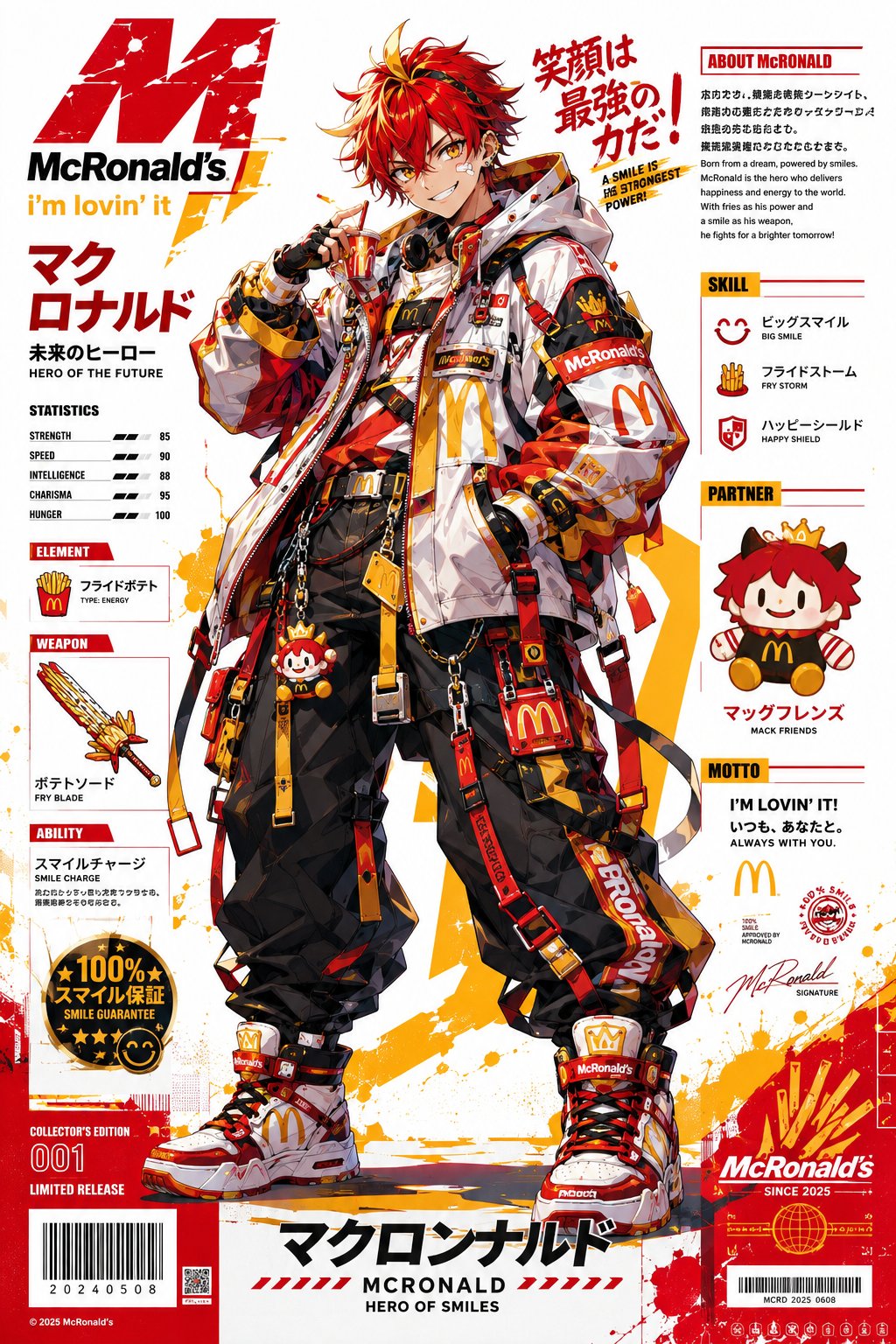 赛博潮流机能风快餐品牌吉祥物海报 2