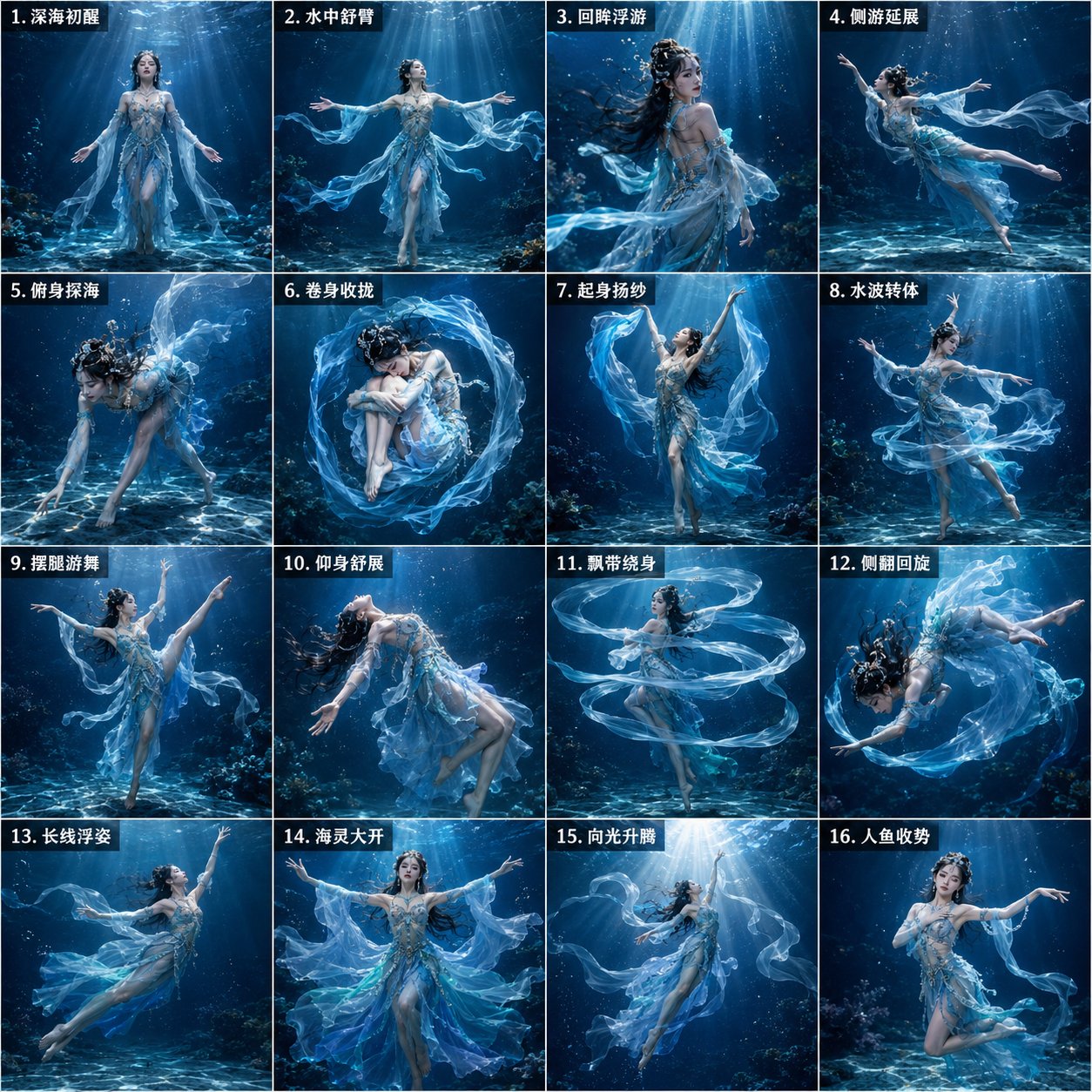 深海人鱼姬舞16宫格分镜故事板
