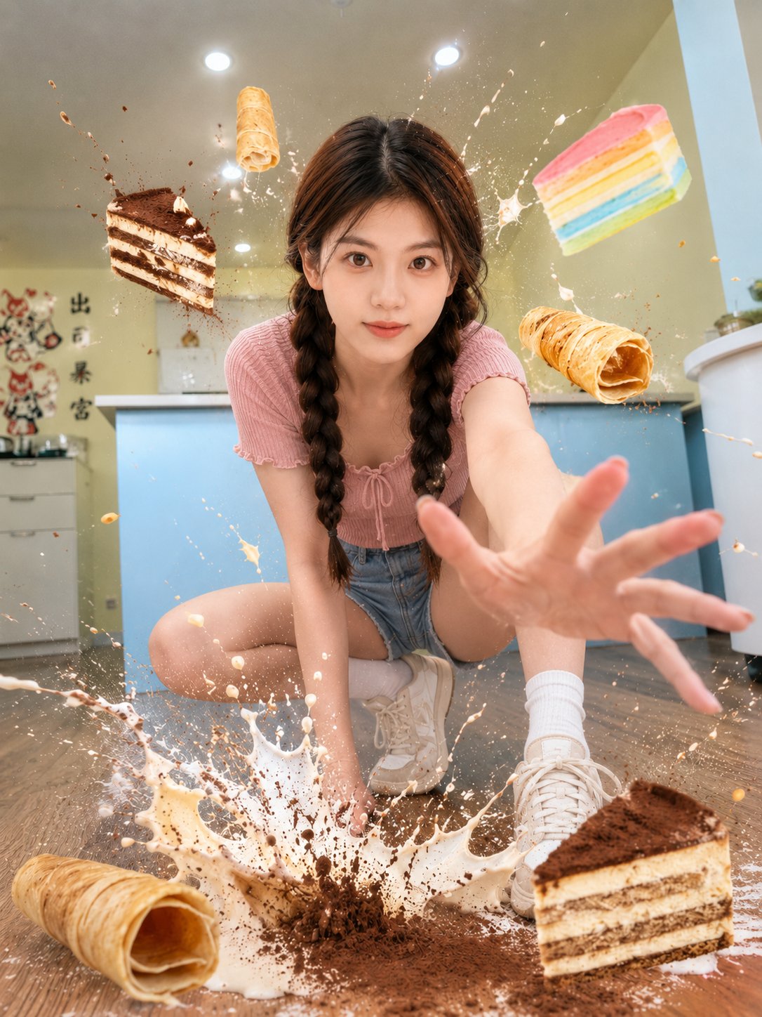 甜点屋悬浮特效动感人像摄影 2