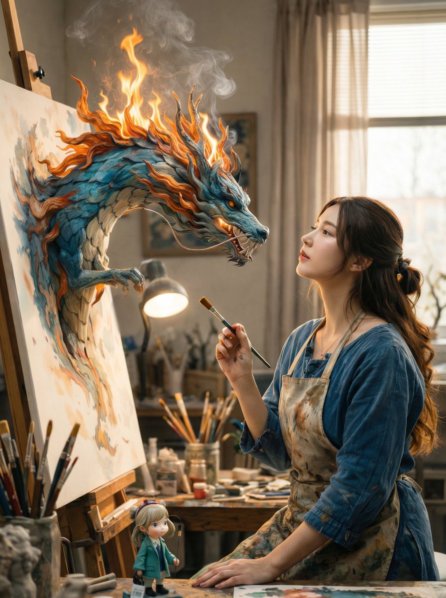 画布中跃出的东方幻龙