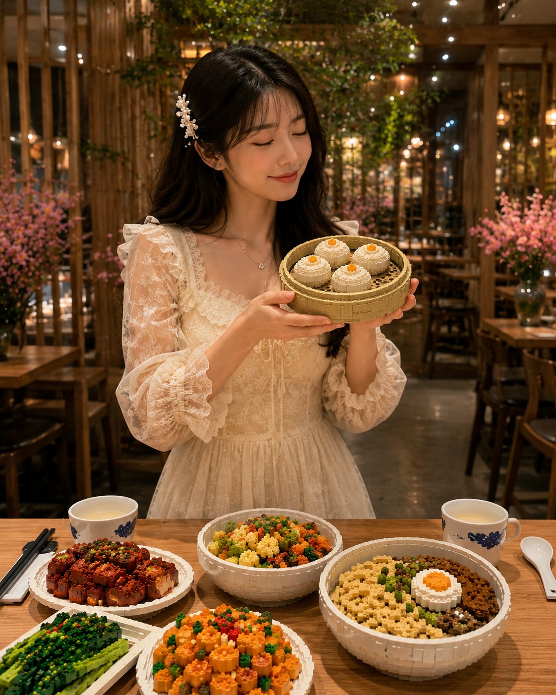 真实场景食物转乐高积木风格微缩模型 2