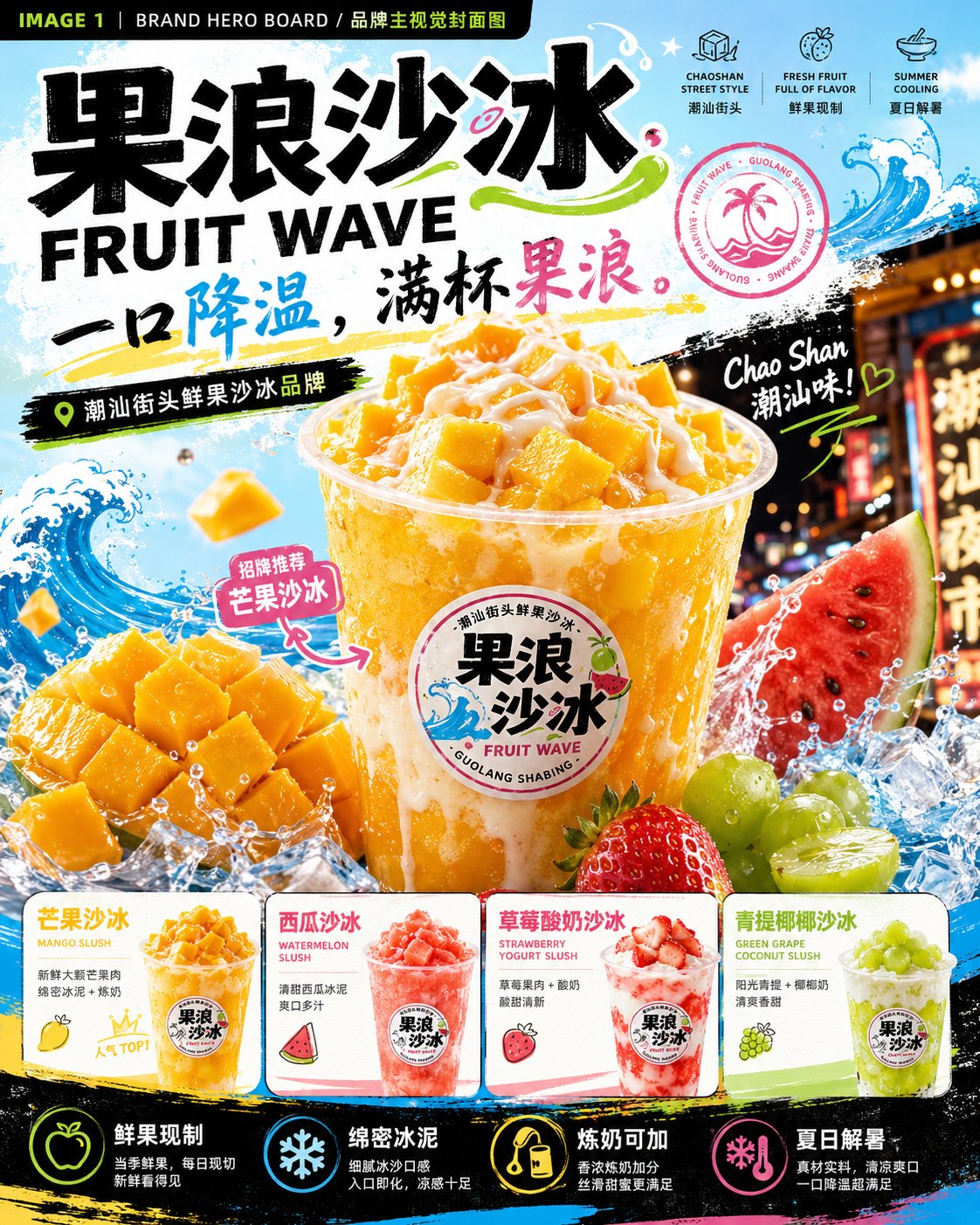 果浪沙冰品牌视觉提案图