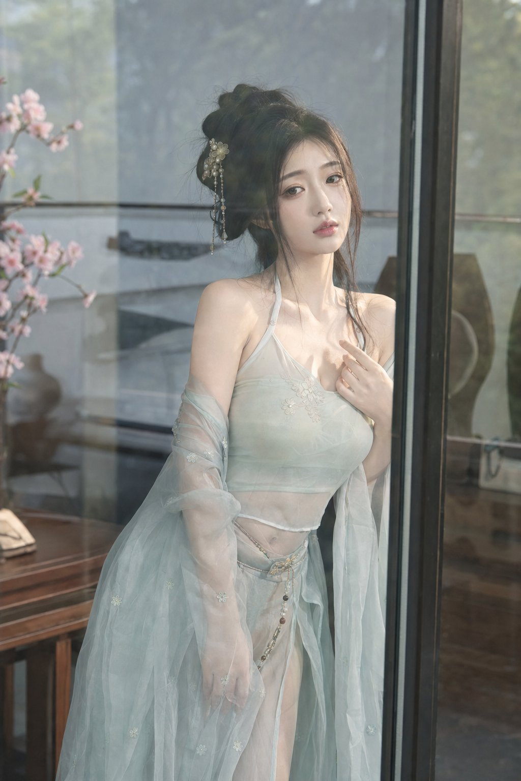 玻璃叠影夏日古风女性写真 2