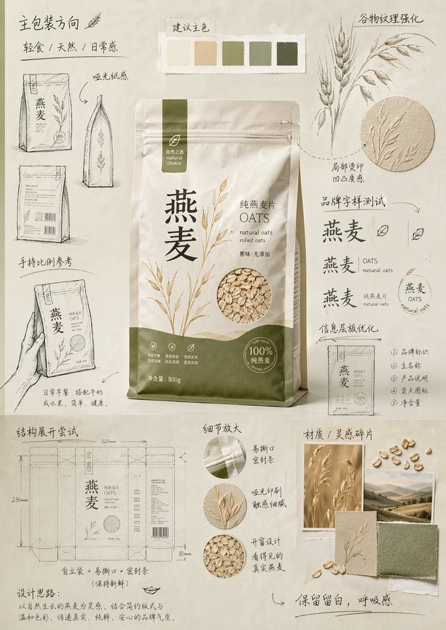 手绘草图包装提案板设计海报 2