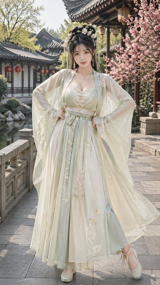 淡紫宋风汉服绝美网红