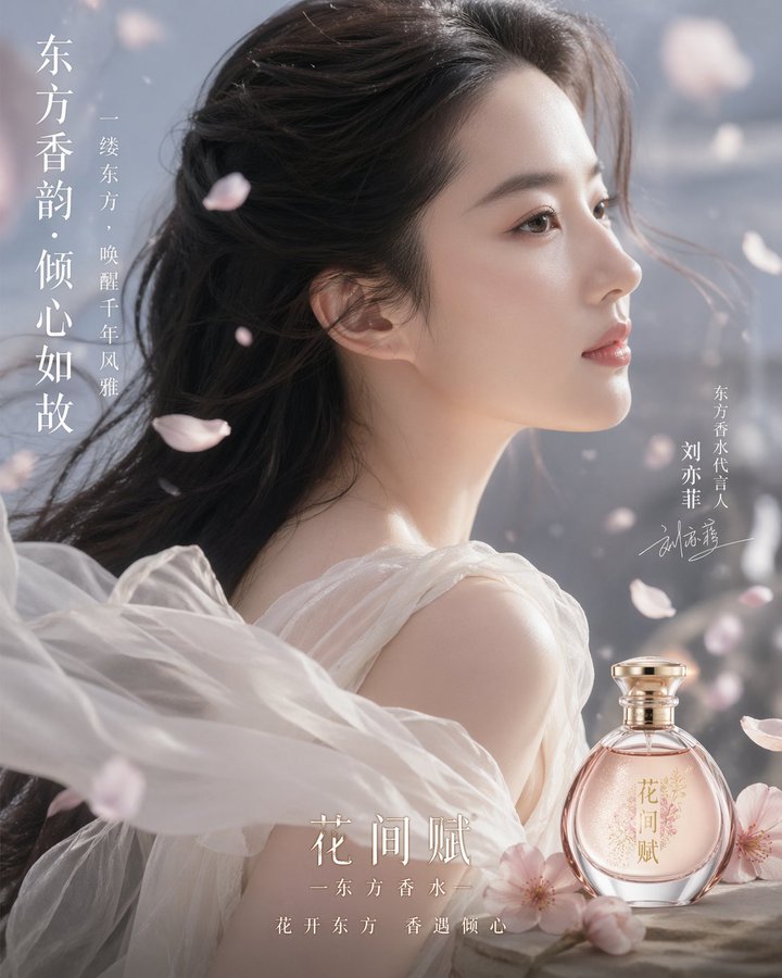 刘亦菲白纱香水大片