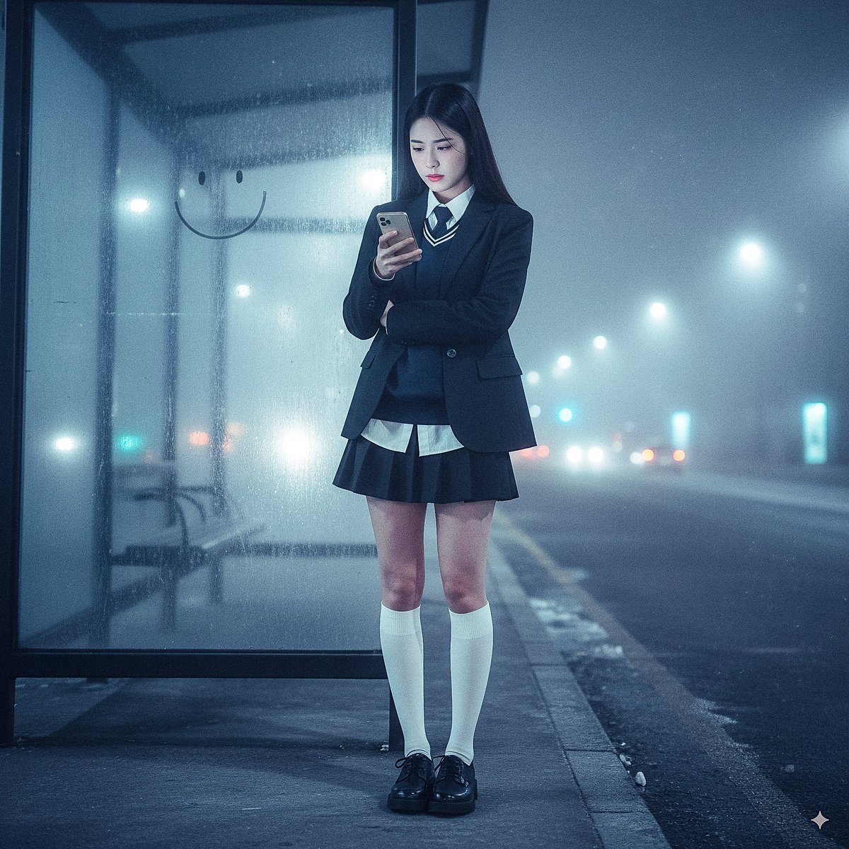 全身夜景肖像