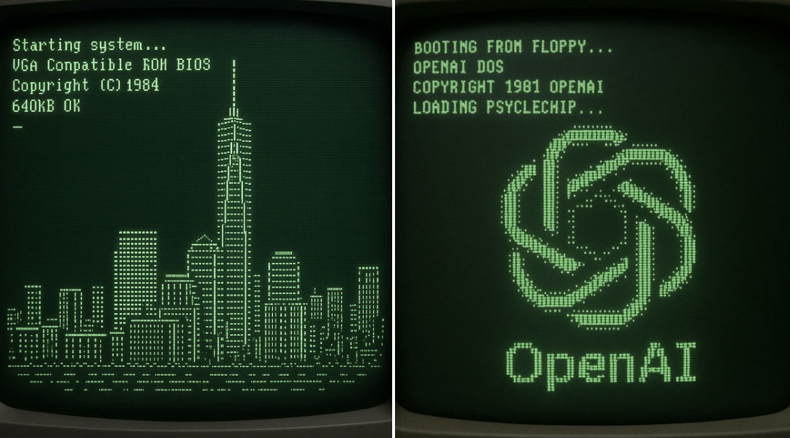 复古电脑开机画面解析为ASCII艺术