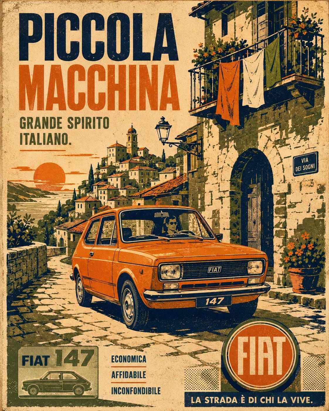 1970年代复古汽车旅行海报风格 2