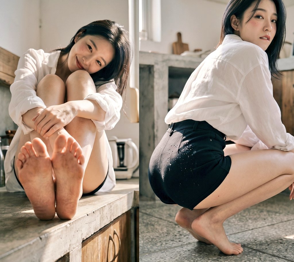 屋顶走廊白衬衫少女清新写真 2