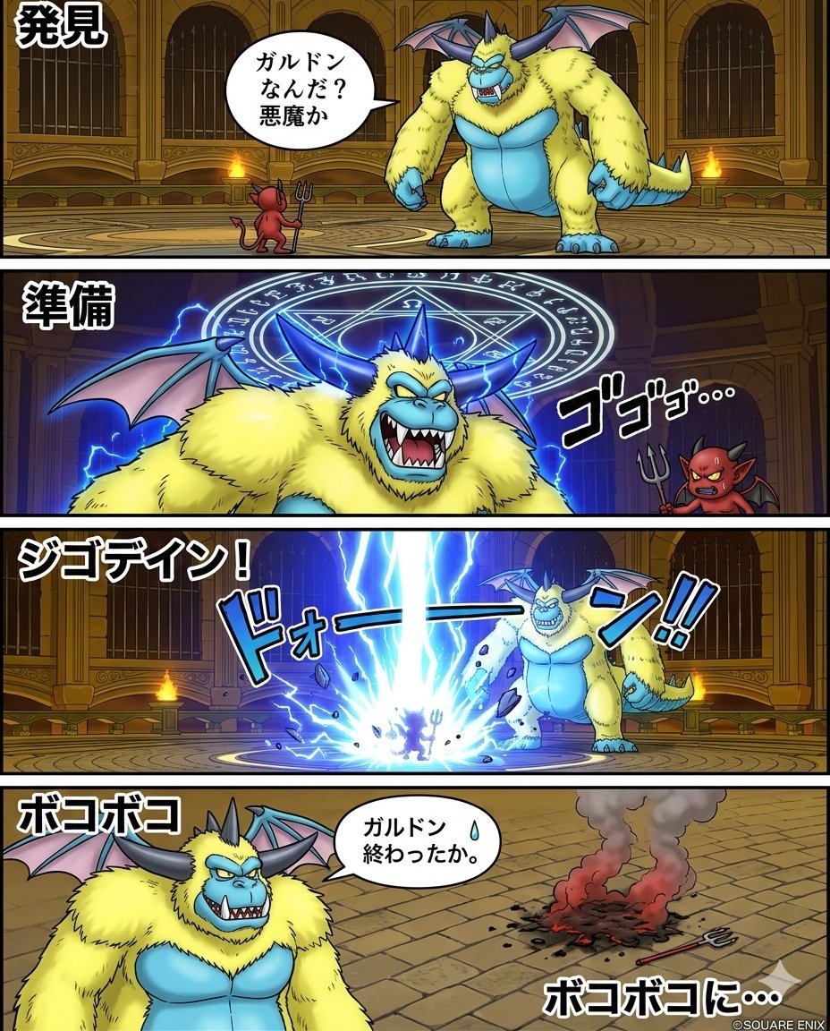 震惊!加尔多顿暴揍恶鬼四格漫画