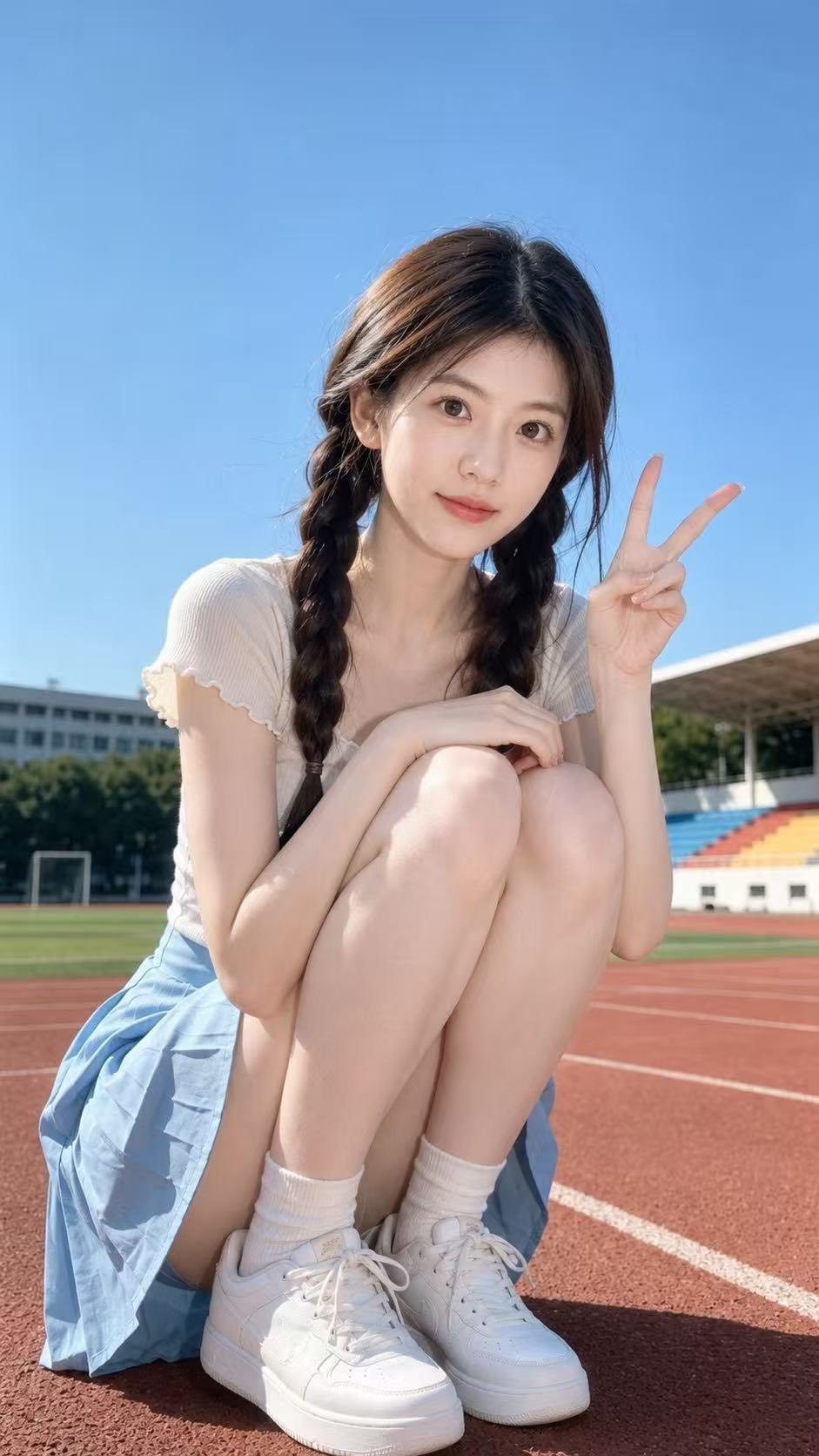 阳光校园体育场写实人像摄影 2