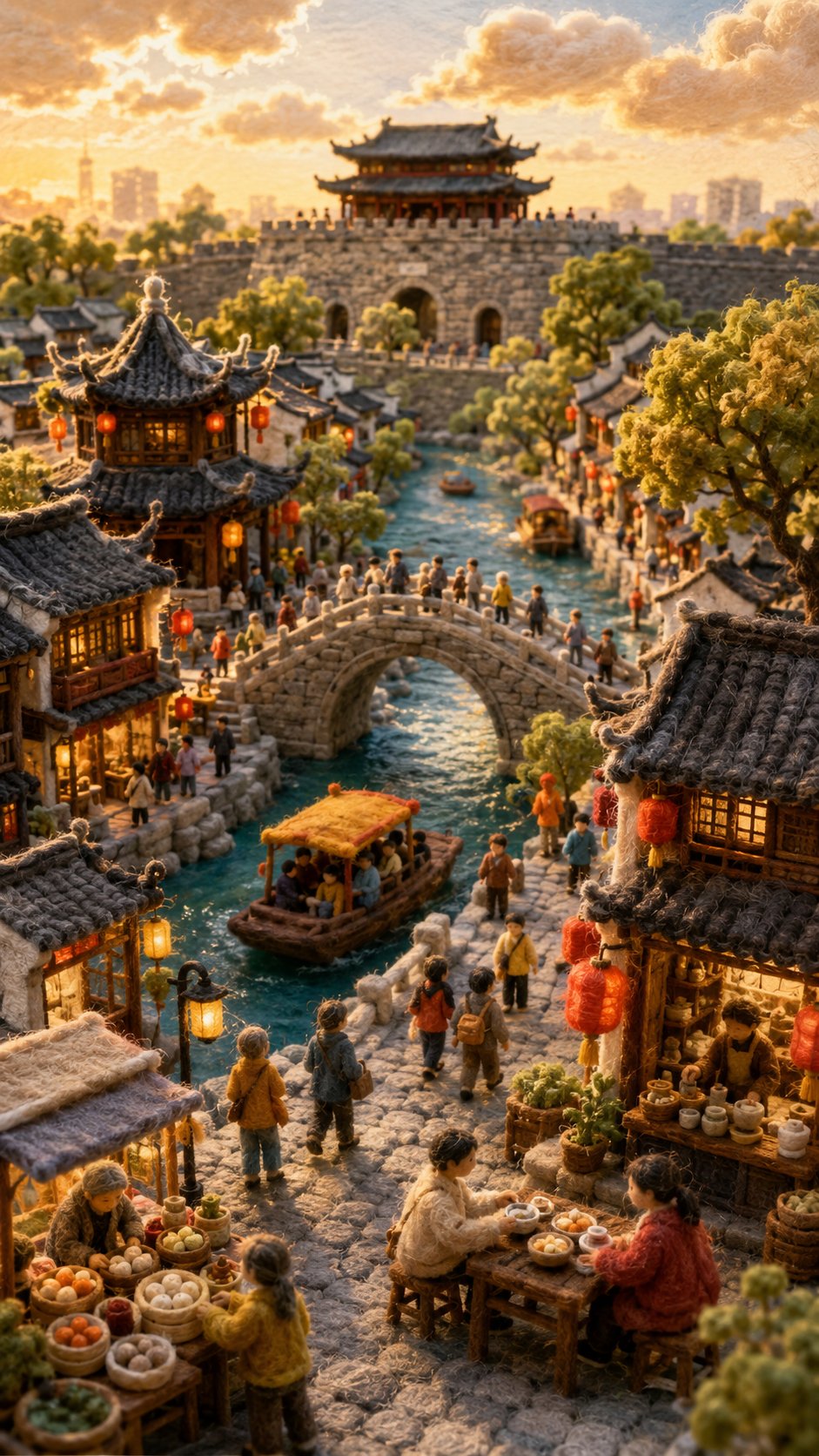 羊毛毡微缩立体模型国家风情画 2