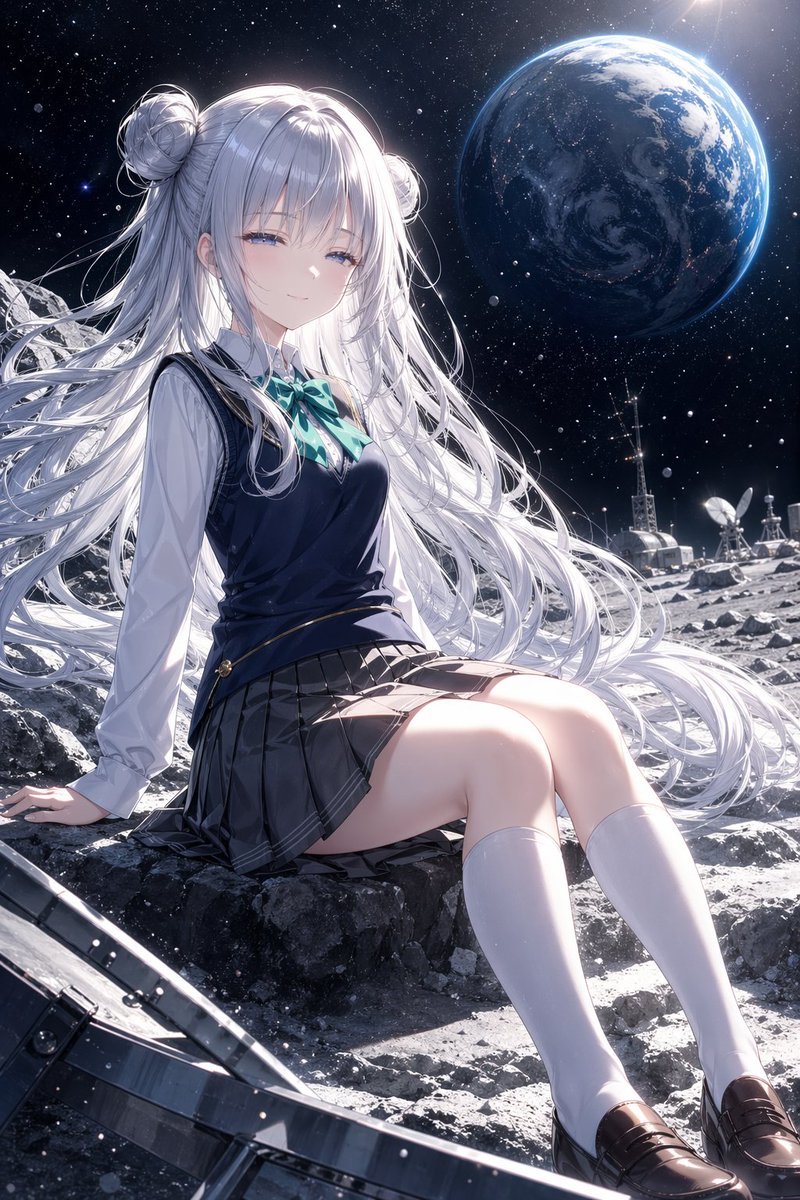 月球上的动漫女学生