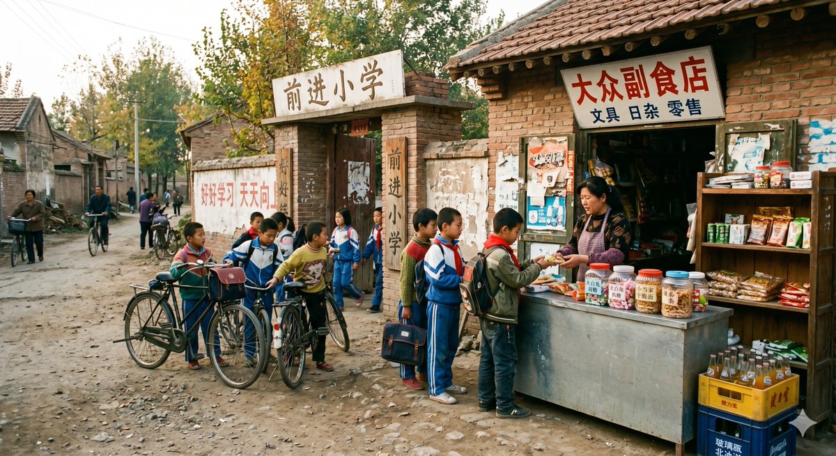 1998 年乡村小学校门小卖部照片