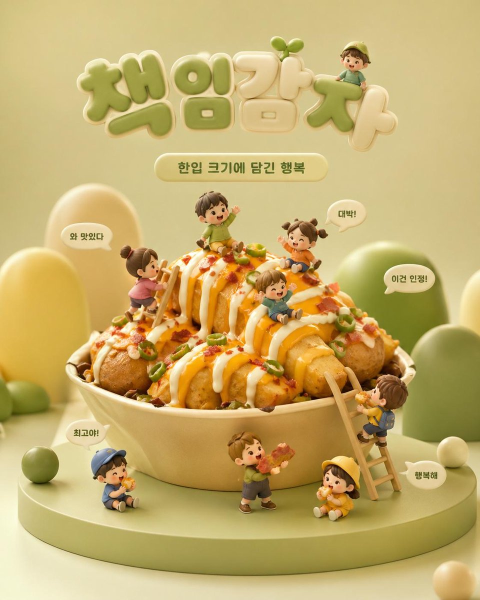 3D Q 版美食广告场景 3