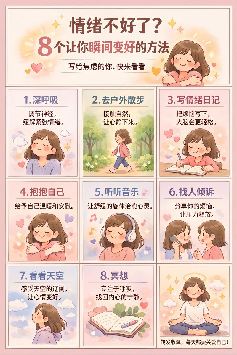 9 格自我关怀信息图表