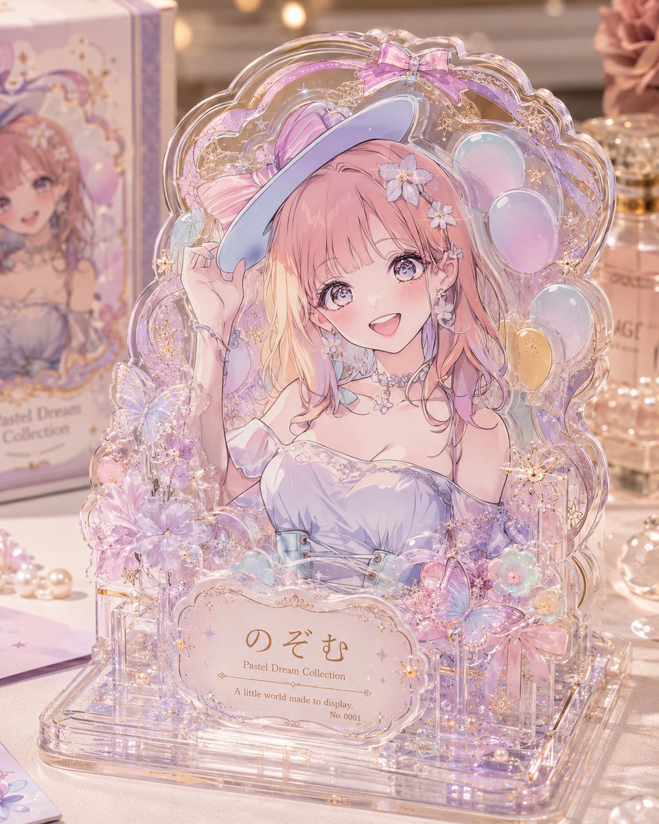 分层亚克力猫娘明信片展示架 2