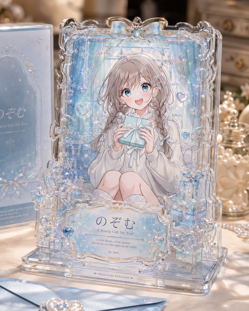 分层亚克力猫娘明信片展示架 4