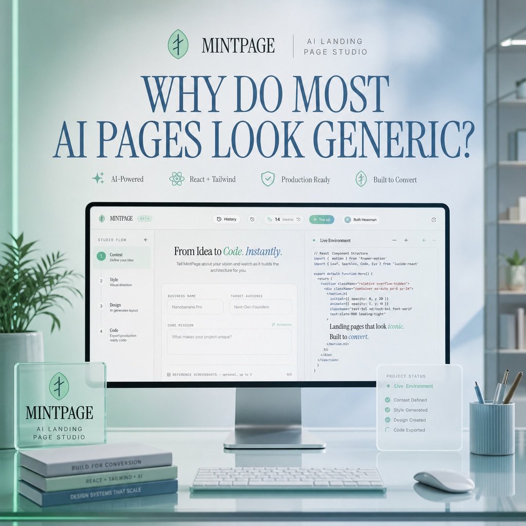 Mintpage AI 着陆页首屏设计