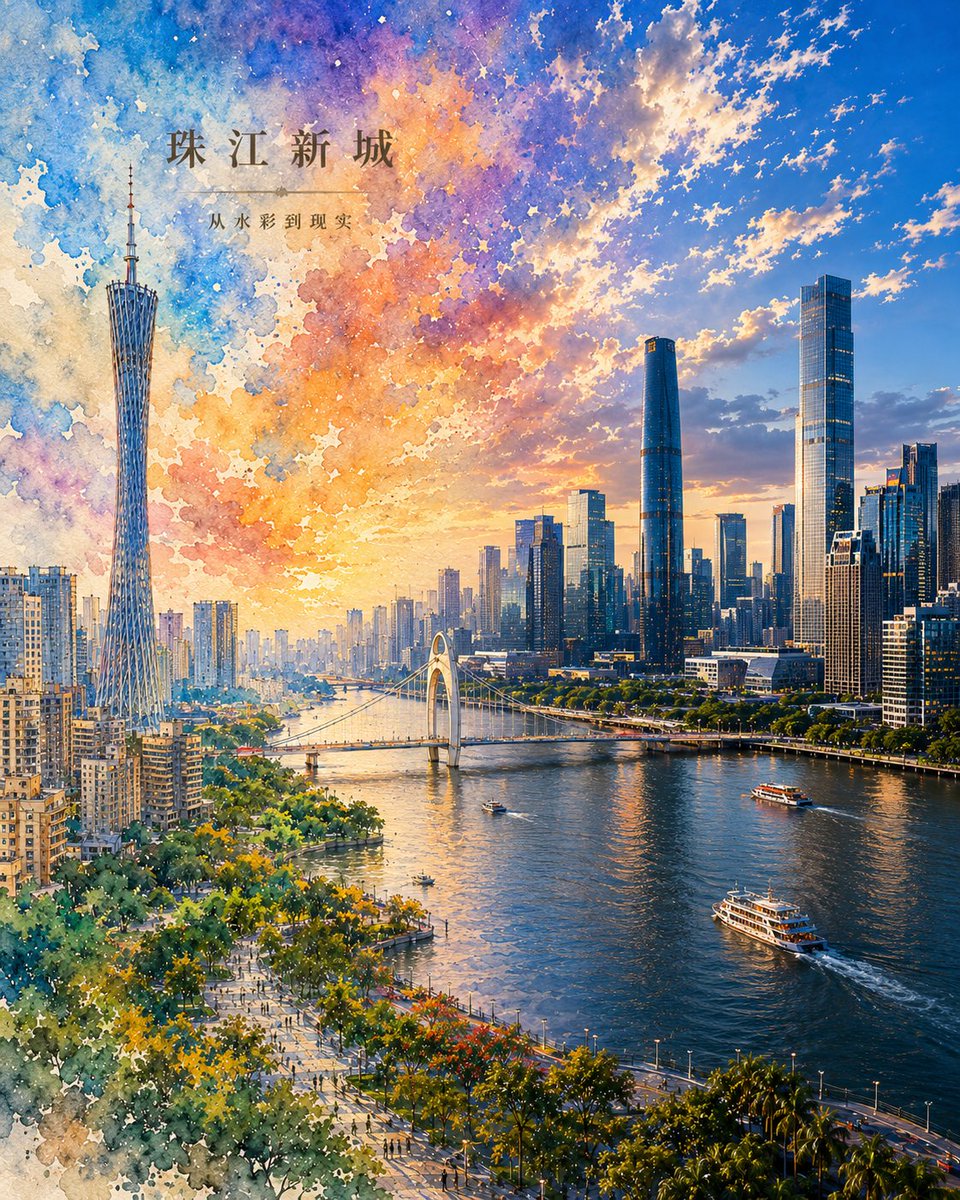 《虚实交融城市画报》提示词： 请生成一张「虚实交融 · 城市印象」风格的竖版城市海报，主题为【城市 3