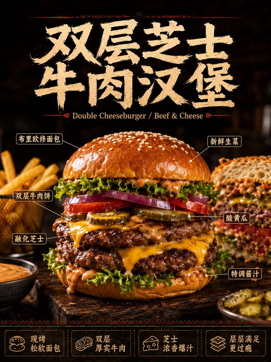 《餐饮新品主打海报》提示词 3