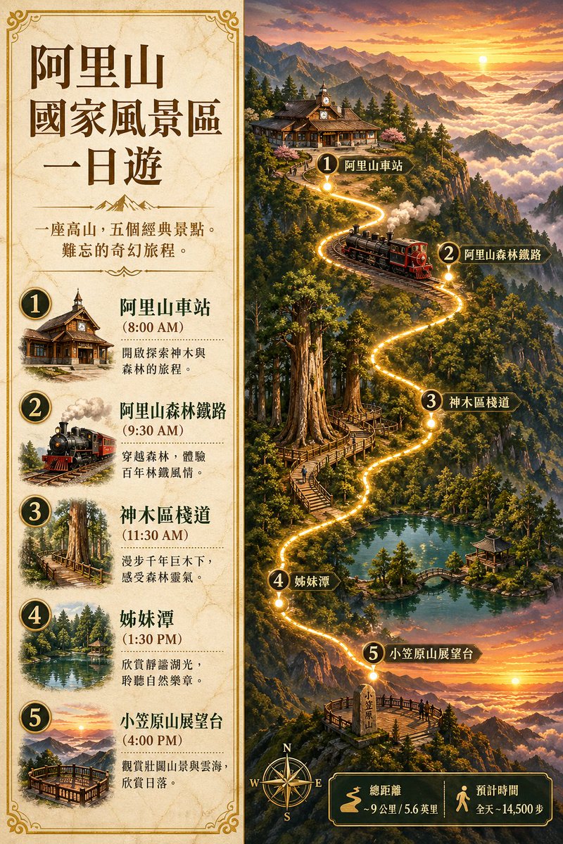 阿里山一日游旅行海报