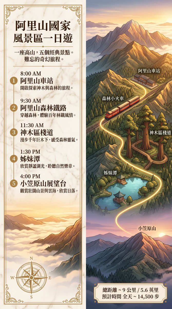 阿里山一日游旅行海报 2
