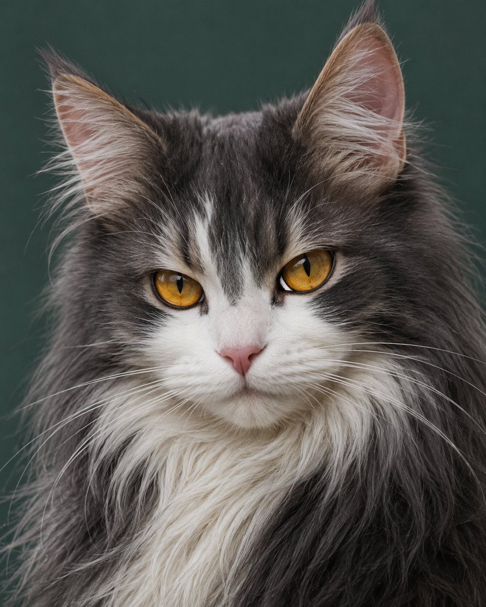 写实长毛猫肖像