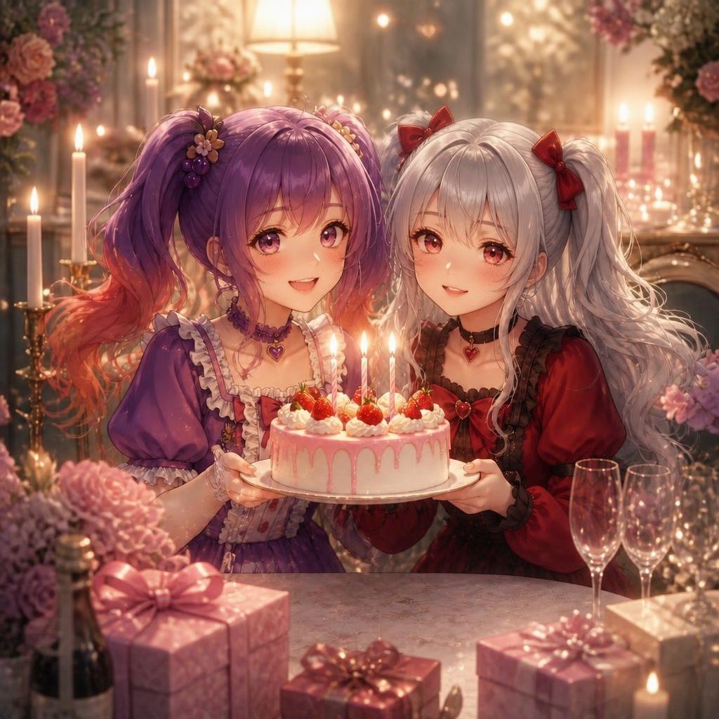 Candlelit Anime Birthday Twins 2