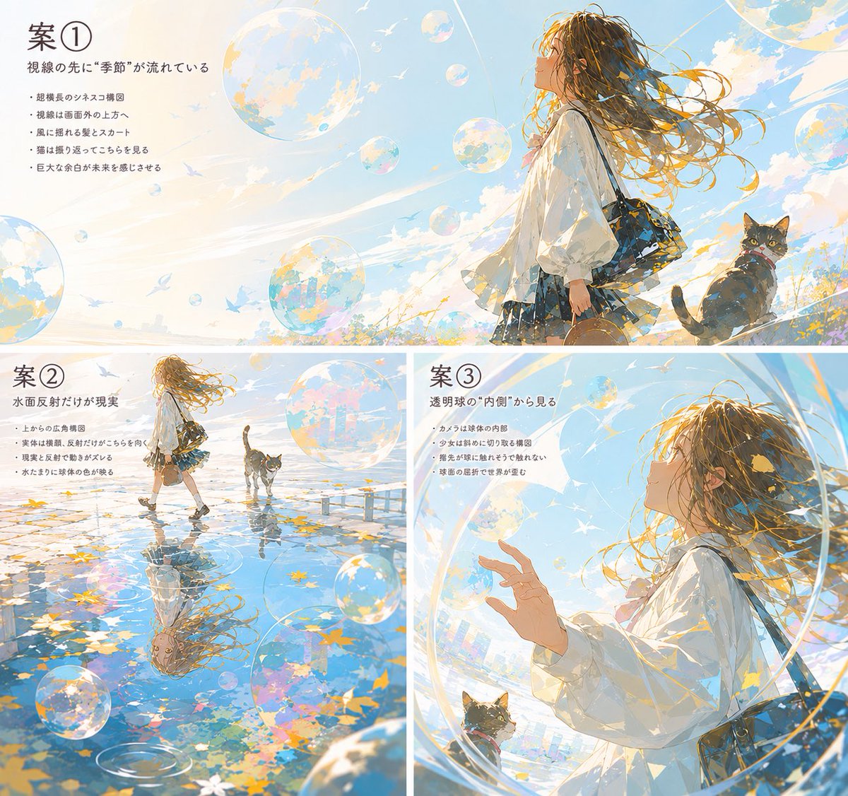 背光动漫少女与猫 2
