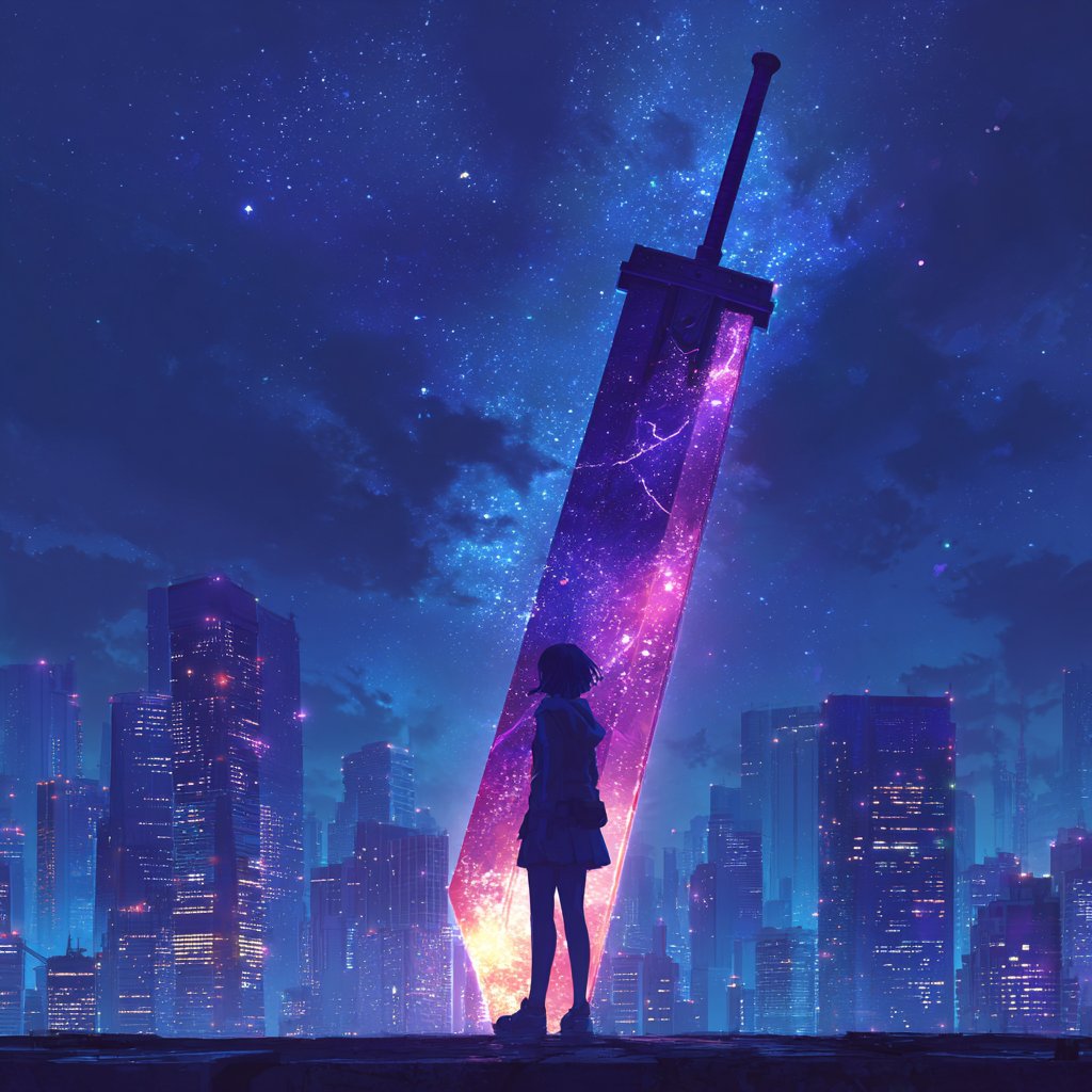 动漫少女双重曝光巨剑 2