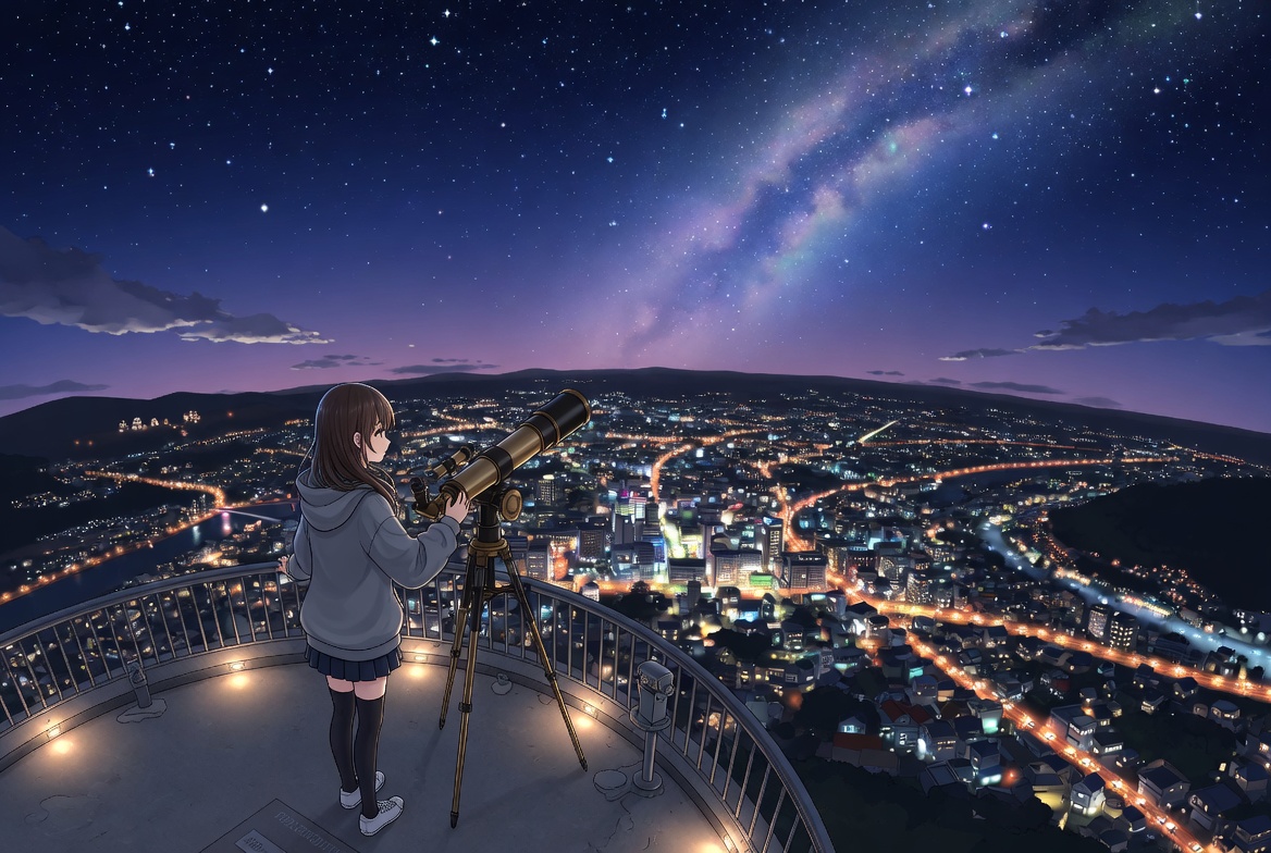 函馆山顶的动漫风夜景 2