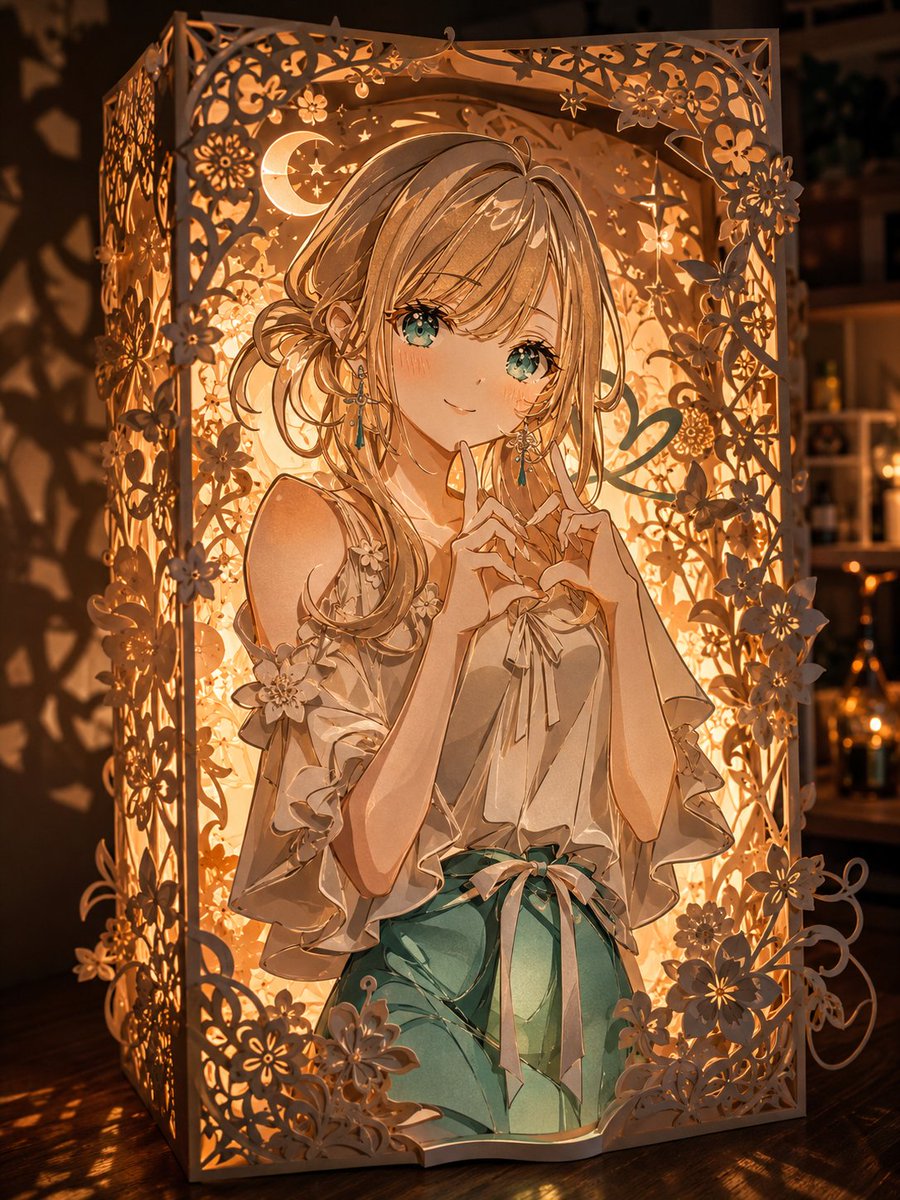 动漫剪纸灯笼少女 2