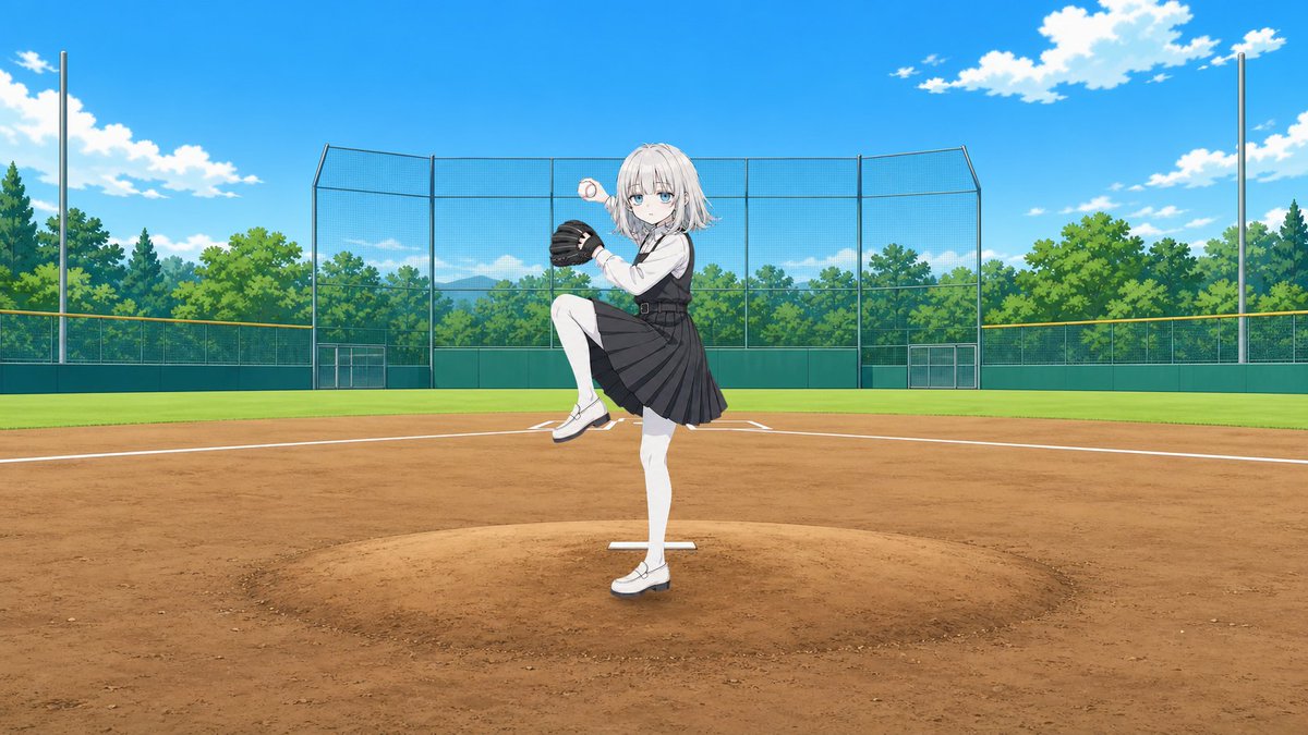 棒球场上的动漫女学生投手 2