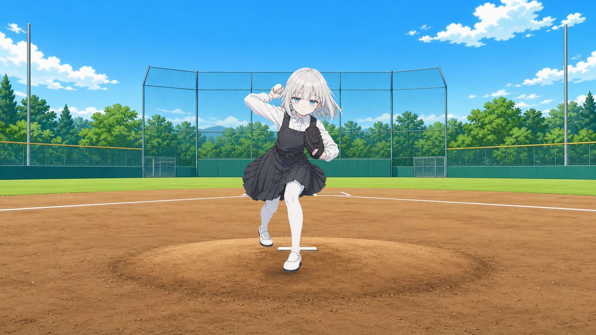 棒球场上的动漫女学生投手 3