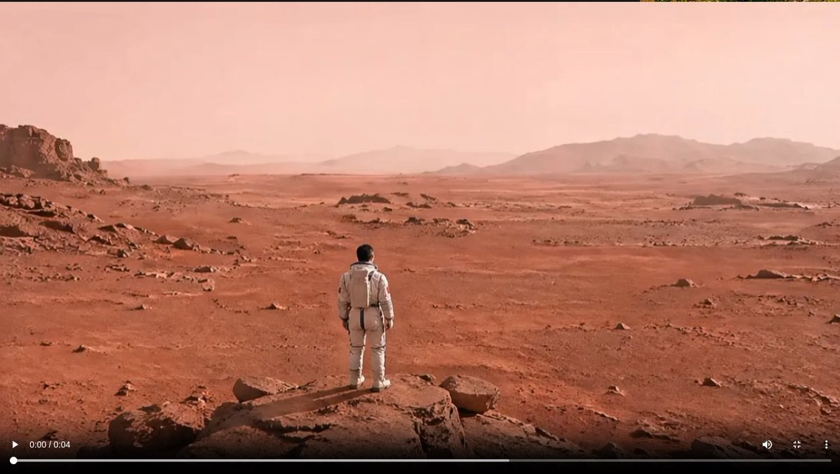 红色沙漠星球上的宇航员