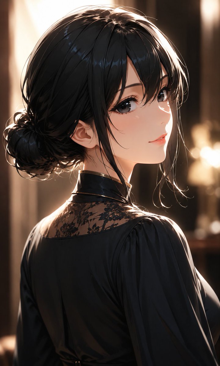 优雅背光动漫女性肖像