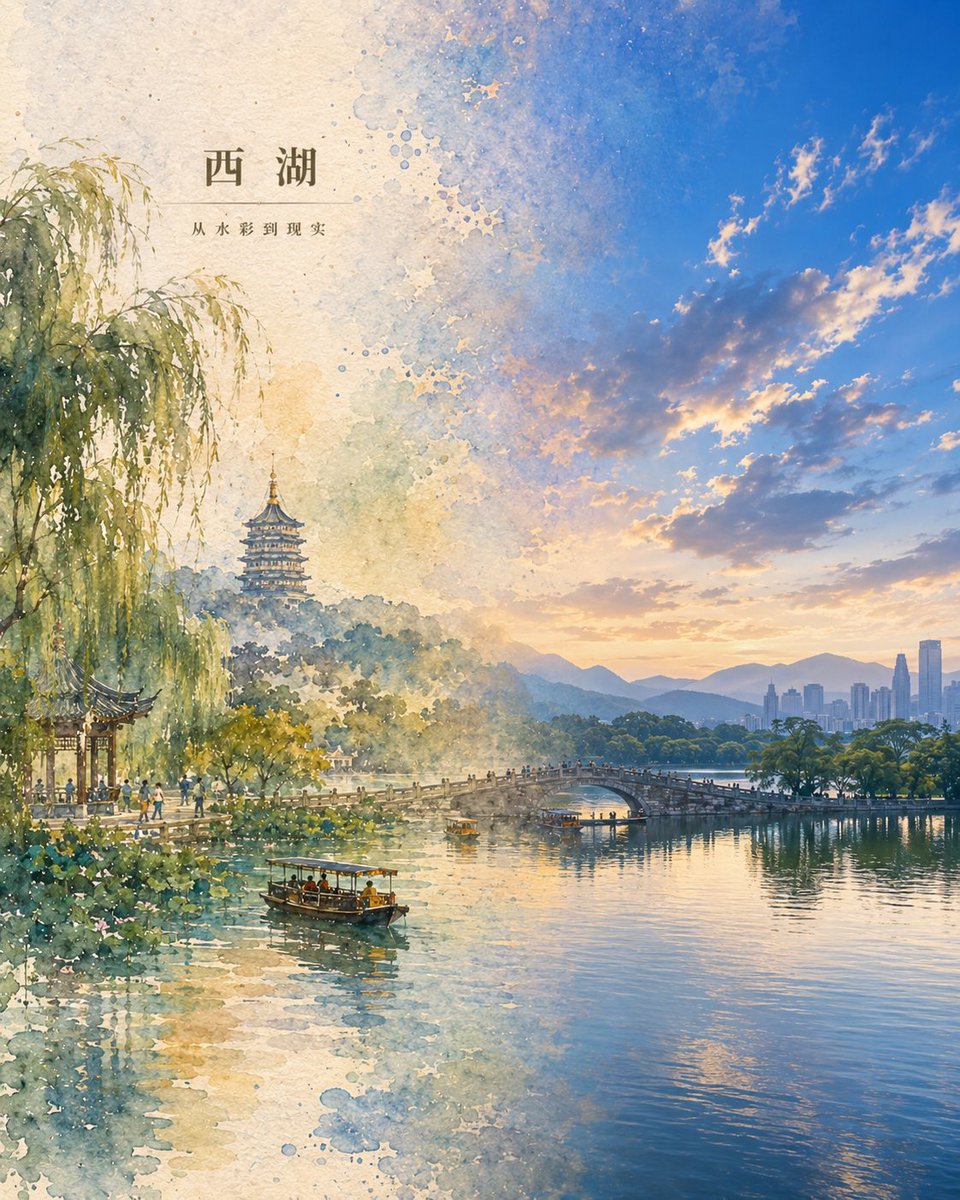 水彩幻化现实：北京 CBD 海报 2