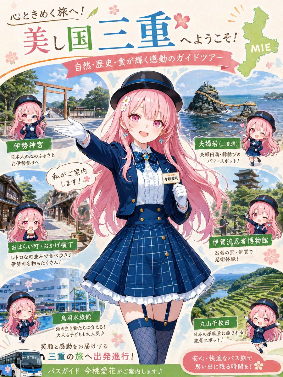 巴士导游旅游海报提示词 2