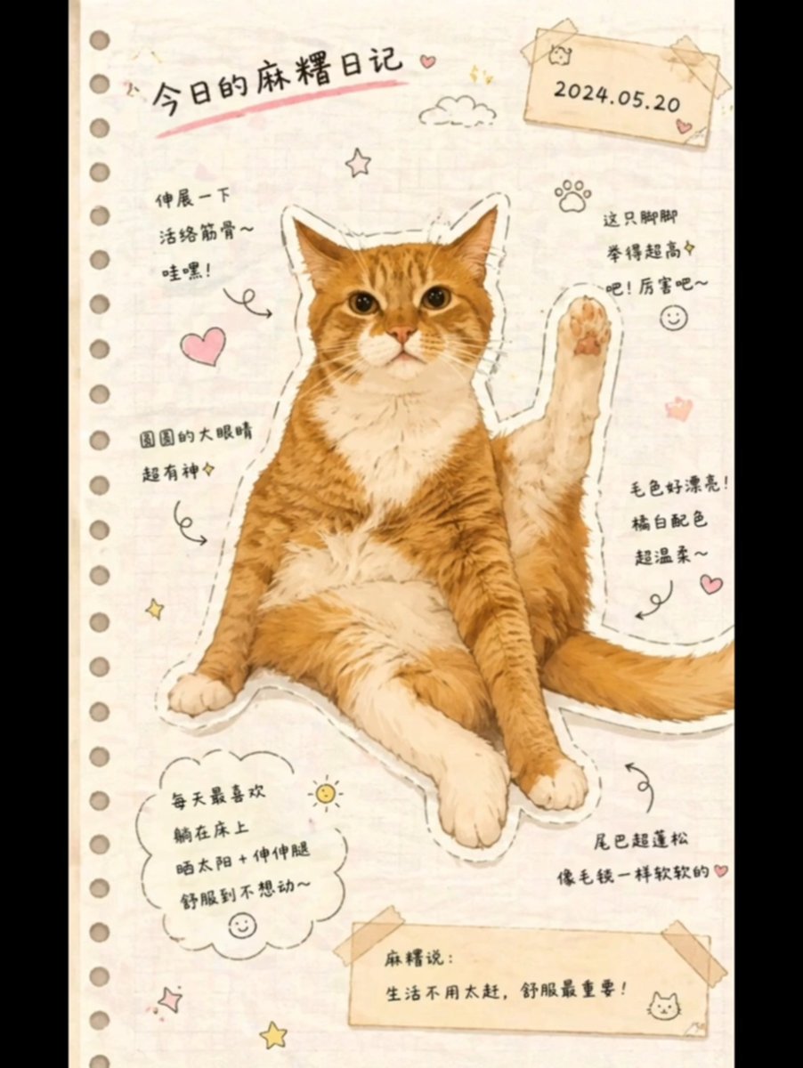 日式手账风猫咪日记 2