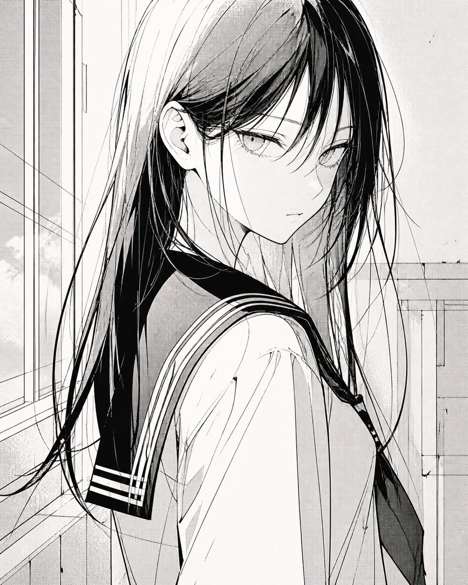 审查版漫画风女学生肖像 3